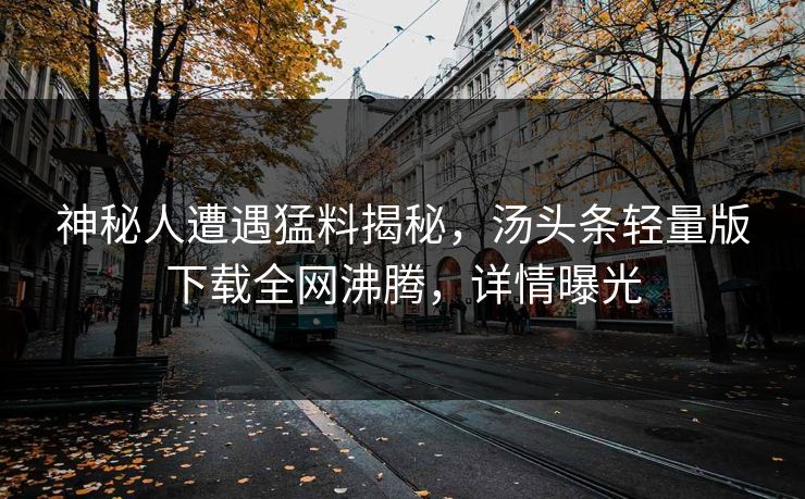 神秘人遭遇猛料揭秘，汤头条轻量版下载全网沸腾，详情曝光