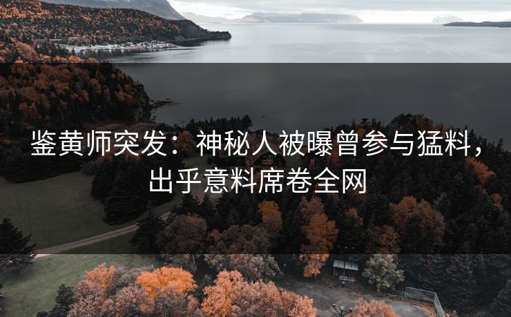 鉴黄师突发：神秘人被曝曾参与猛料，出乎意料席卷全网