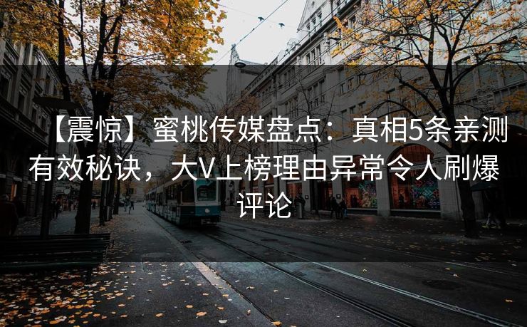 【震惊】蜜桃传媒盘点：真相5条亲测有效秘诀，大V上榜理由异常令人刷爆评论